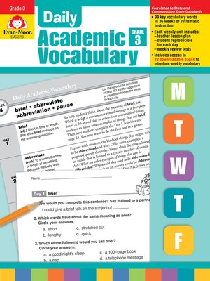 cover image of Daily Academic Vocabulary, Grade 3